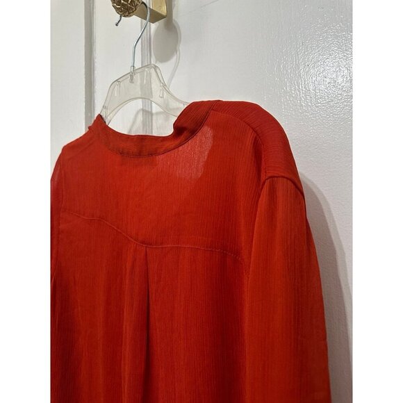 Tommy Hilfiger women’s size large red ruffle blouse - Picture 8 of 9